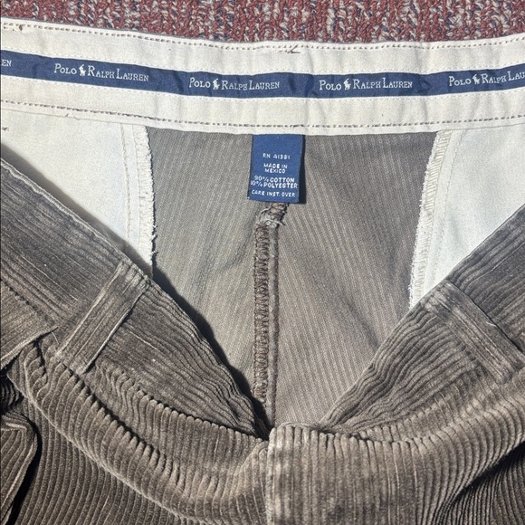 Vintage Ralph Lauren olive green men’s corduroy pants pleated front 36x32 - Picture 4 of 15